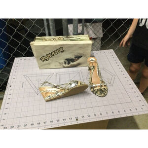 Women's Rush Hour Beige & Silver Wedge Sandals Size 7